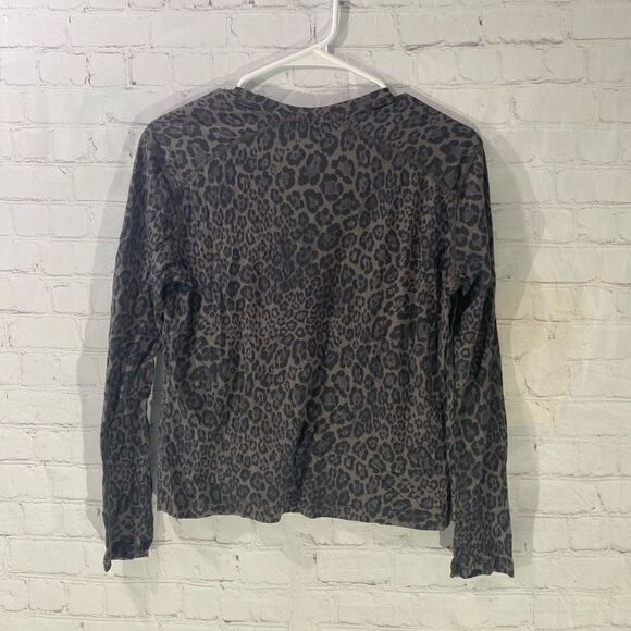Rails Women's Sami Gray Charcoal Leopard Print Sweater Lightweight - Picture 2 of 6